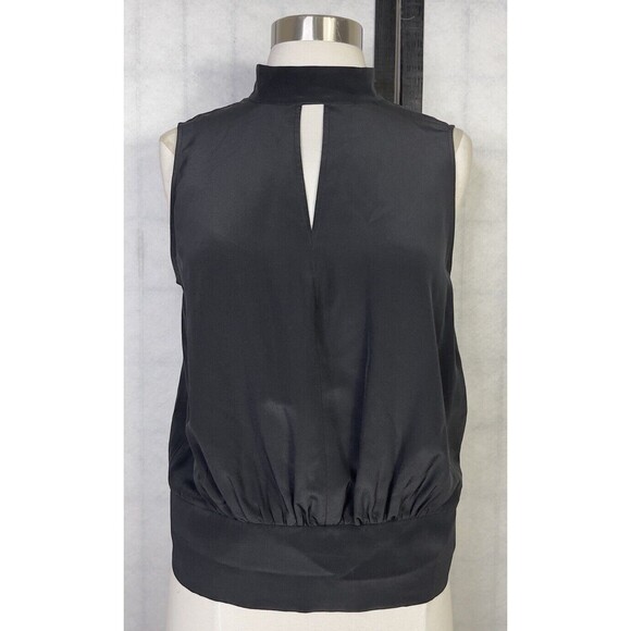 Frame Silk Sleeveless Mock Neck Keyhole Casual Blouse Top. Size:  S/P - Picture 1 of 9